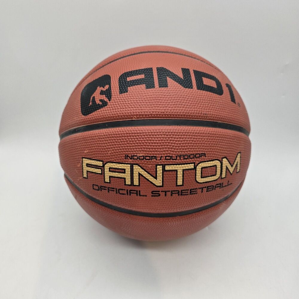 Vintage AND1 And 1 Basketball Ball Fantom Rubber Orange Official Size 7 29.5”